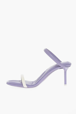 Sandali In Pelle Con Tacco 8 cm