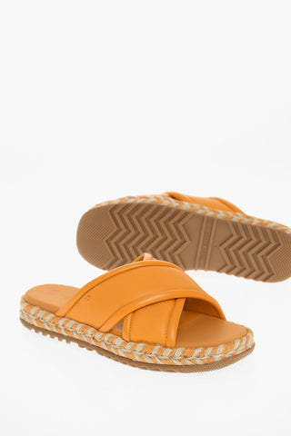 Leather CRISS CROSS Slides