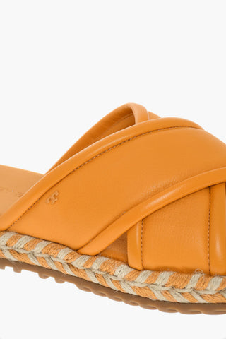 Leather CRISS CROSS Slides