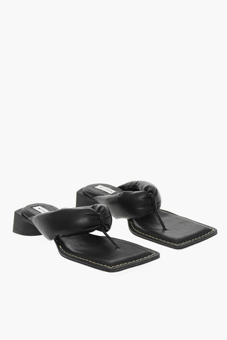 Squared Leather Flip Flops