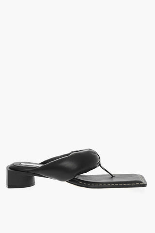 Squared Leather Flip Flops