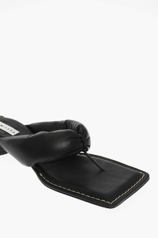 Squared Leather Flip Flops