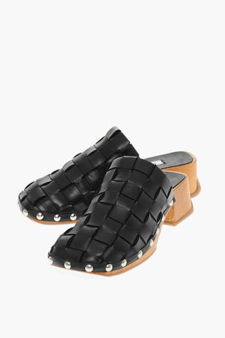 Sabot In Pelle Intrecciata