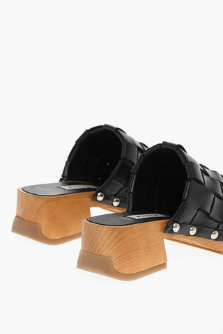 Sabot In Pelle Intrecciata
