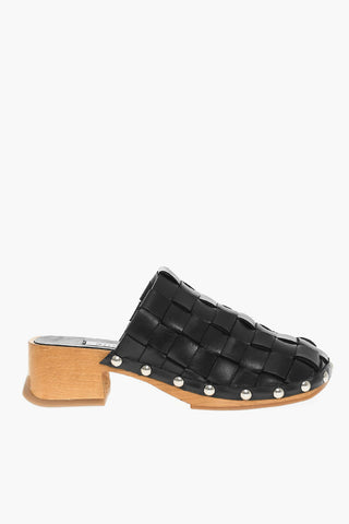 Sabot In Pelle Intrecciata