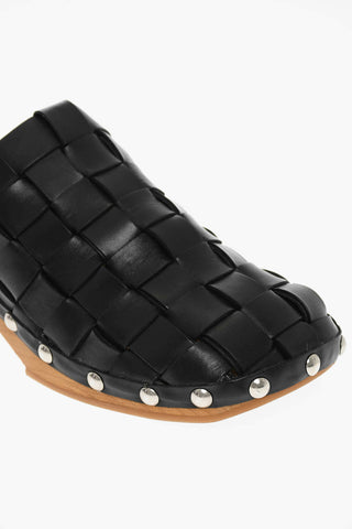 Sabot In Pelle Intrecciata