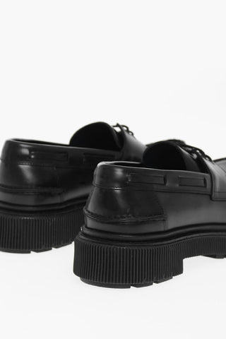 Scarpe Derby In Pelle Con Suola In Gomma