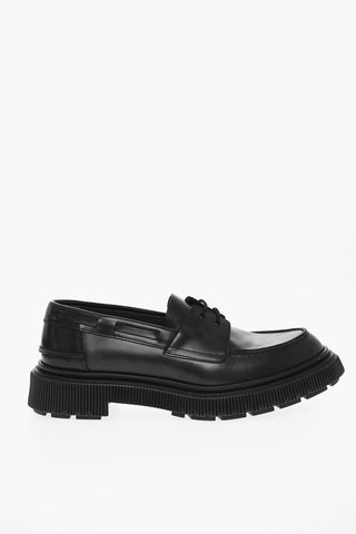 Scarpe Derby In Pelle Con Suola In Gomma