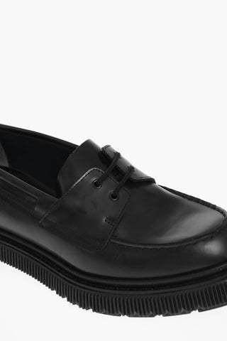 Rubber Soles Leather Derby Shoes