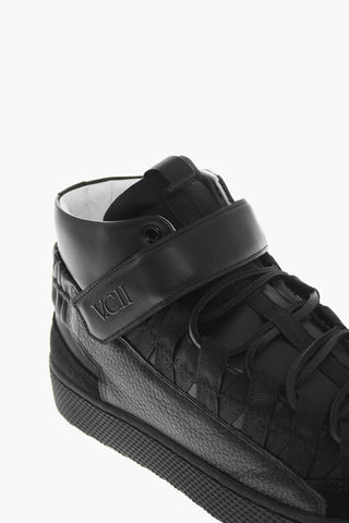 Sneakers High-Top In Pelle Con Suola In Gomma