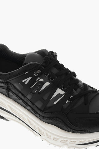 Logo Print Leather Low-Top Sneakers
