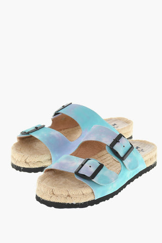Slides In Canvas Con Fibbie E Stampa Tie Dye