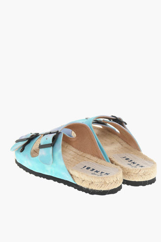 Slides In Canvas Con Fibbie E Stampa Tie Dye