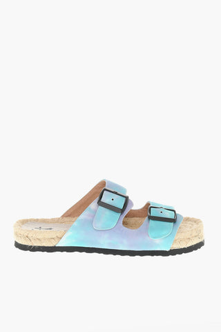Slides In Canvas Con Fibbie E Stampa Tie Dye