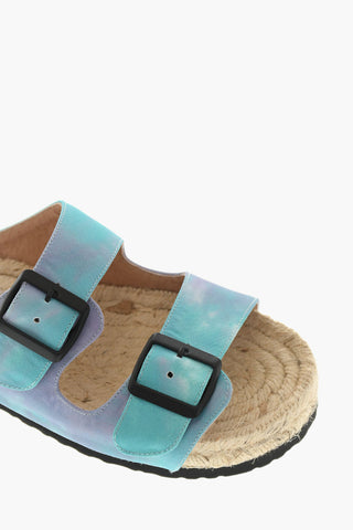 Slides In Canvas Con Fibbie E Stampa Tie Dye
