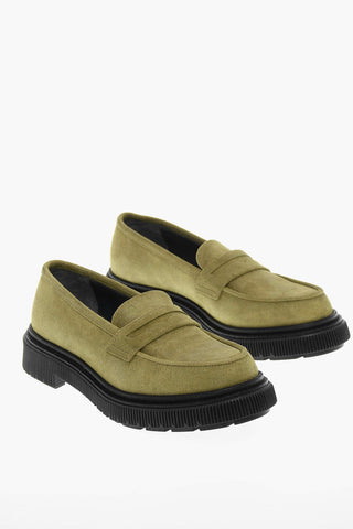 Rubber Soles Suede Leather Loafers