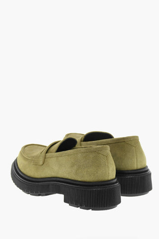 Rubber Soles Suede Leather Loafers