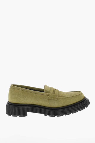 Rubber Soles Suede Leather Loafers