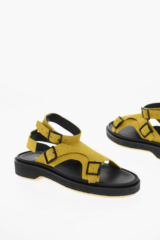 Sandali In Pelle Scamosciata Con Monk Strap