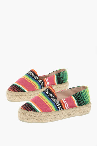 Rubber Soles Striped Canvas Espadrillas