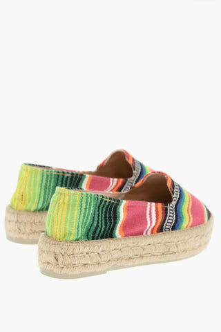 Rubber Soles Striped Canvas Espadrillas