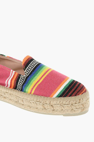 Rubber Soles Striped Canvas Espadrillas