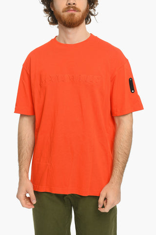 T-Shirt Girocollo con Logo in Rilievo