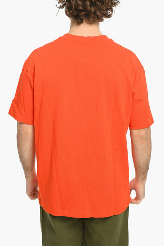 T-Shirt Girocollo con Logo in Rilievo