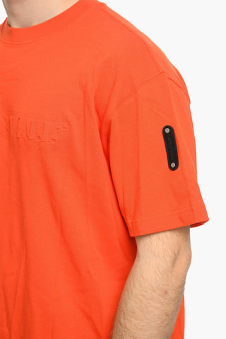 T-Shirt Girocollo con Logo in Rilievo