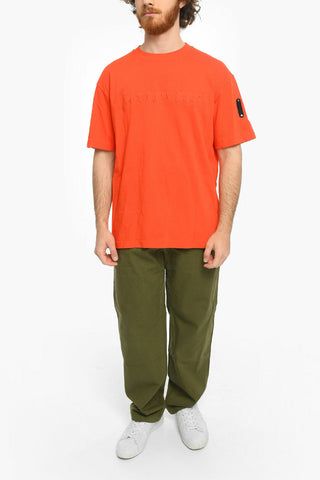 T-Shirt Girocollo con Logo in Rilievo