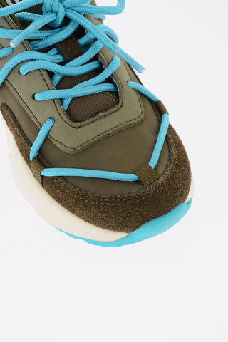 Leather and Fabric S-MILLENIUM EVO Sneakers with Contrasting Strings