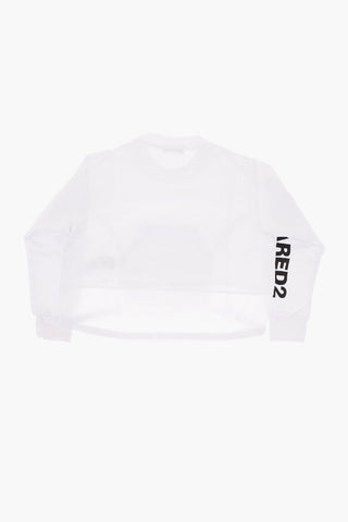 Brushed Cotton Crew-neck Sweatshirt with Patch Pocket
