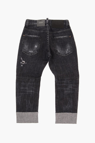 Cuffed Hem Vintage Effect SAILOR Dark Wash Jeans