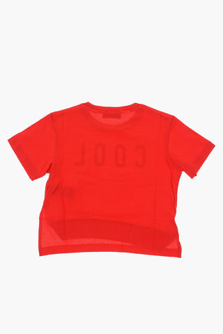 Contrasting Printed Crew-neck T-Shirt