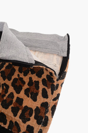 Minigonna a Tubino A Motivo Animalier con Finte Tasche