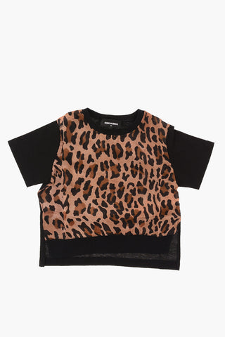 T-Shirt Girocollo a Fantasia Animalier