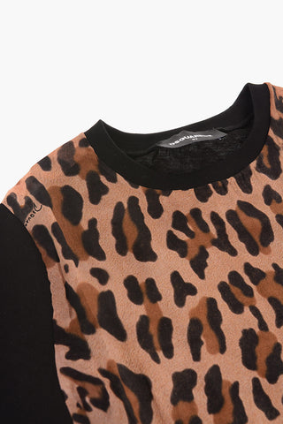 T-Shirt Girocollo a Fantasia Animalier