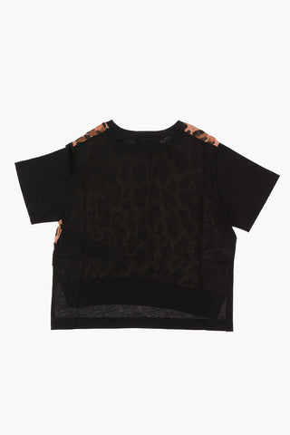 T-Shirt Girocollo a Fantasia Animalier
