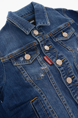 Giubbotto in Denim Stretch con Doppio Taschino