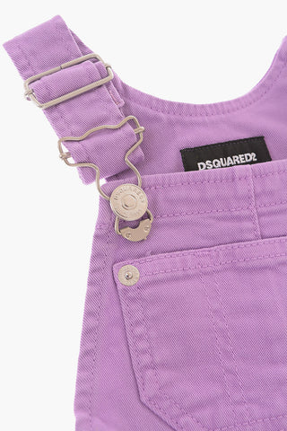 Stretch Denim Romper Suit with Silver Buttons