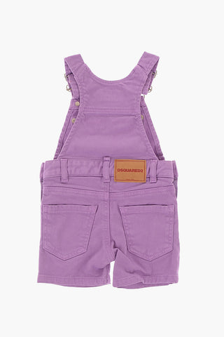 Stretch Denim Romper Suit with Silver Buttons