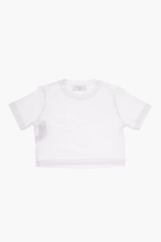 T-Shirt Girocollo a Tinta Unita con Stampa Logo a Contrasto