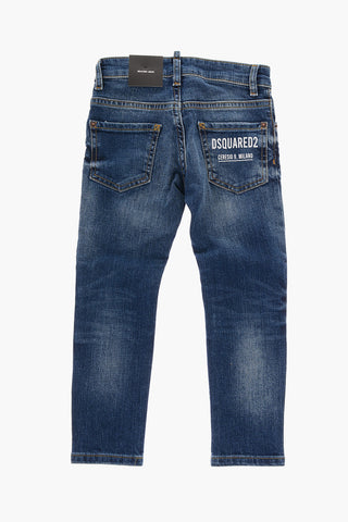 Stretch Denim SKATER jeans with Printed Logo