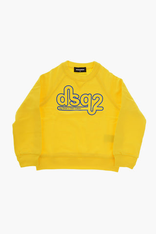 Crew-neck Sweatshirt with Printed Contrasting Logo