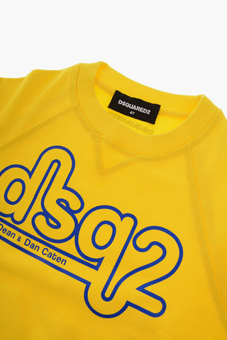 Crew-neck Sweatshirt with Printed Contrasting Logo