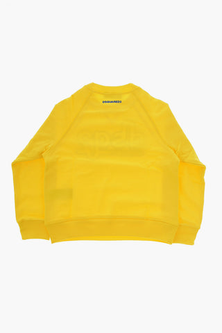 Crew-neck Sweatshirt with Printed Contrasting Logo