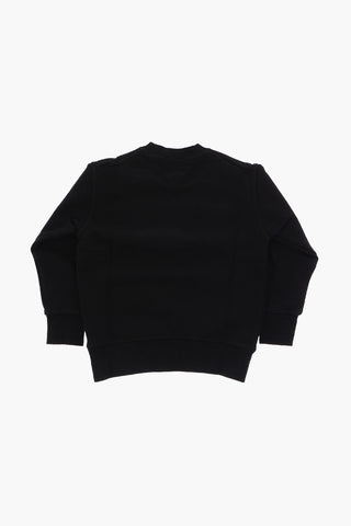 Brushed Cotton COOL FIT Crew-neck Sweatshirt with Printed Contrasting Logo