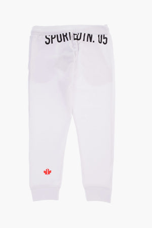 Jogginghose aus gebürsteter Baumwolle mit kontrastierendem Logodruck