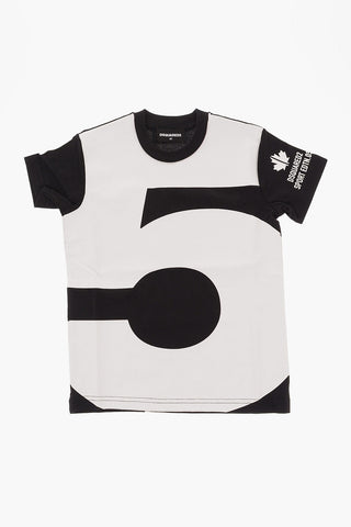 SPORT EDTN.05 Crew-Neck  COOL FIT T-shirt with Contrasting Frontal Maxi Printed