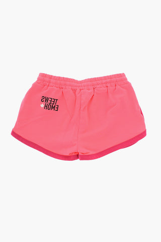 Shorts in Cotone Stretch con Elastico in Vita